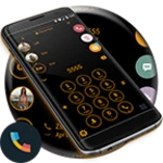 theme dialer circleblackorange android application logo